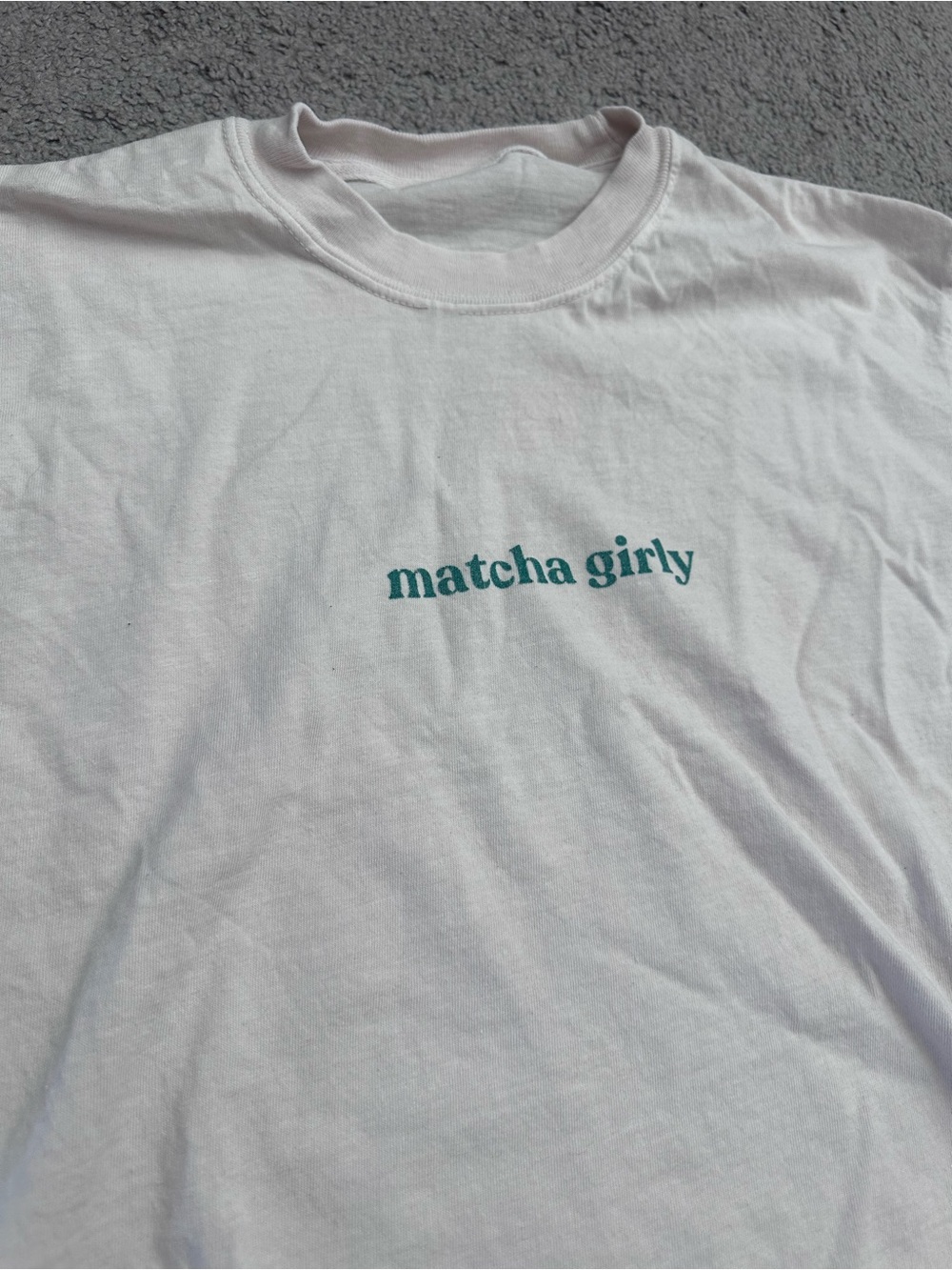 Matcha Girly White Graphic Tee